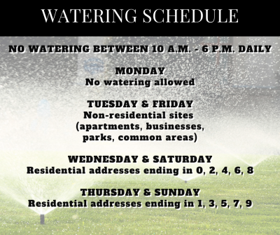 Water Conservation - watering schedule