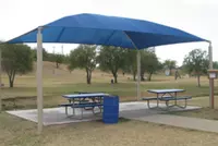 Blue shade pavilion Bicentennial Park