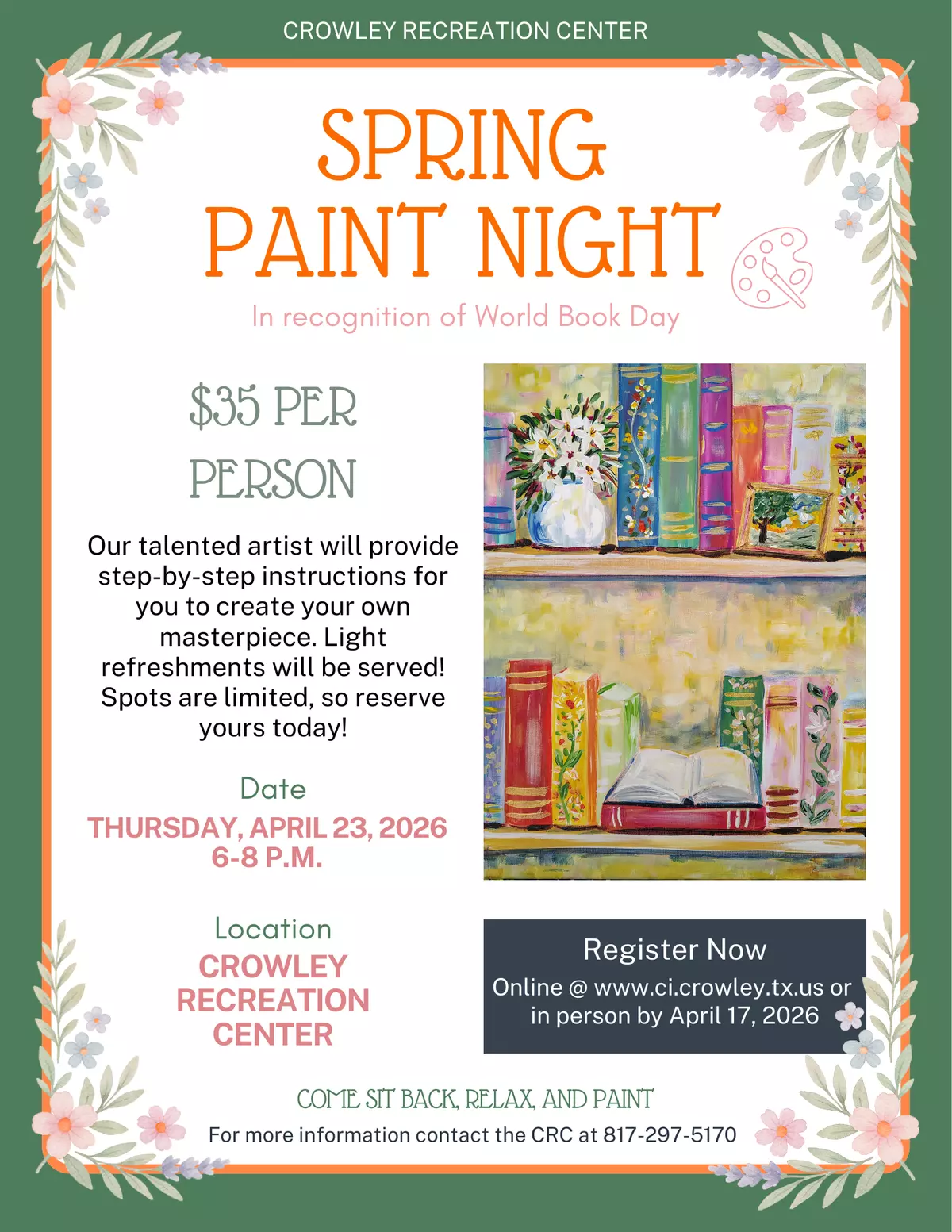 Spring Paint Night Flyer